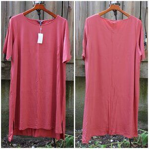New w/Tags - sz 2X Eileen Fisher -Ballet Neck Shift Dress Tencel Jersey, Chutney